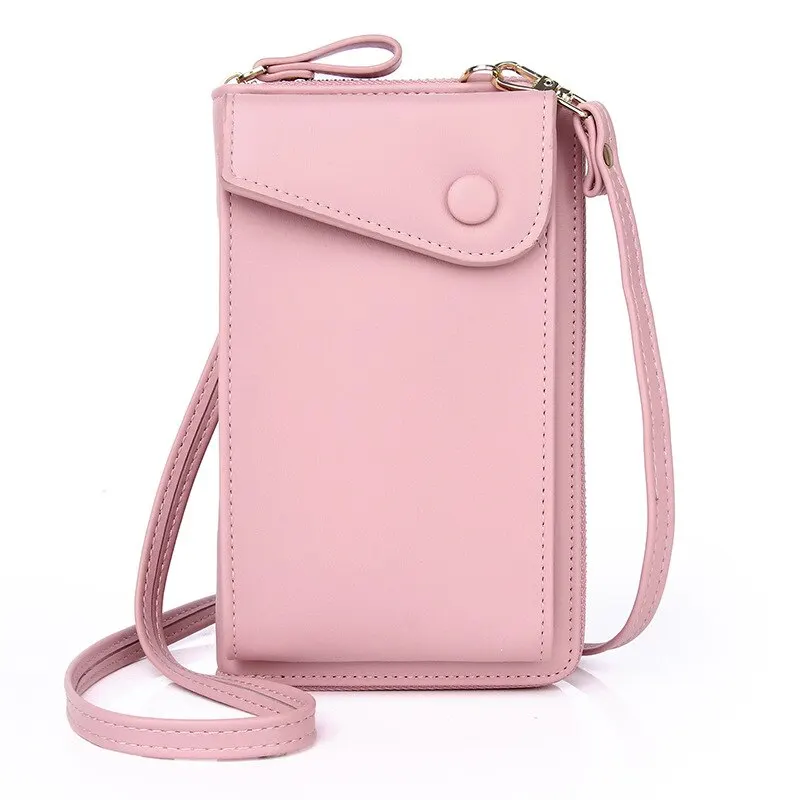 

2021 New Double-layer Mobile Phone Bag Zipper Women Shoulder Messenger Bag Multicard Holder Lady Wallet Clutch Carteras Mujer