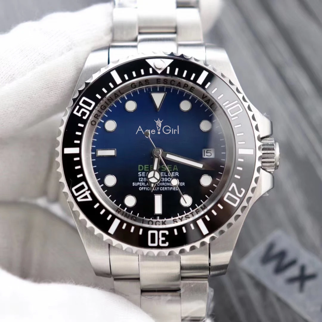 

Classic New Men Watch Automatic Mechanical Black Case Blue Gradient Sapphire Ceramic Casual 44mm Stanless Steel 116660