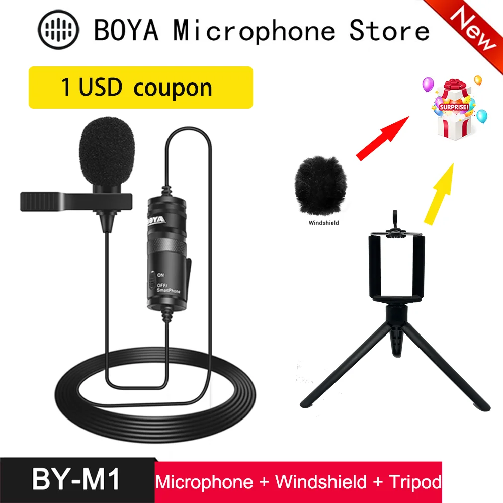 BOYA BY M1 петличный микрофон конденсаторный совместим с цифровых зеркальных