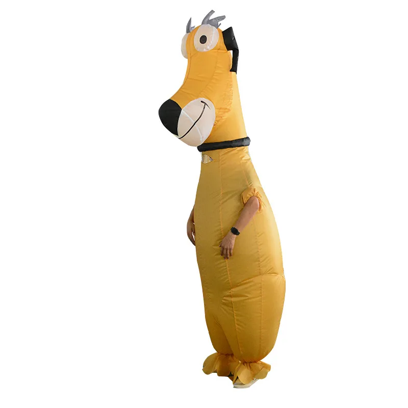 

Cute Big Yellow Dog Model Animal Inflatable Cosplay Dress Up Props Christmas Halloween Easter Birthday Party Funny Decorations
