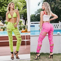 hot selling hot selling jeans pencil pants high waist solid color sexy slim fit speaker pants women jeans women