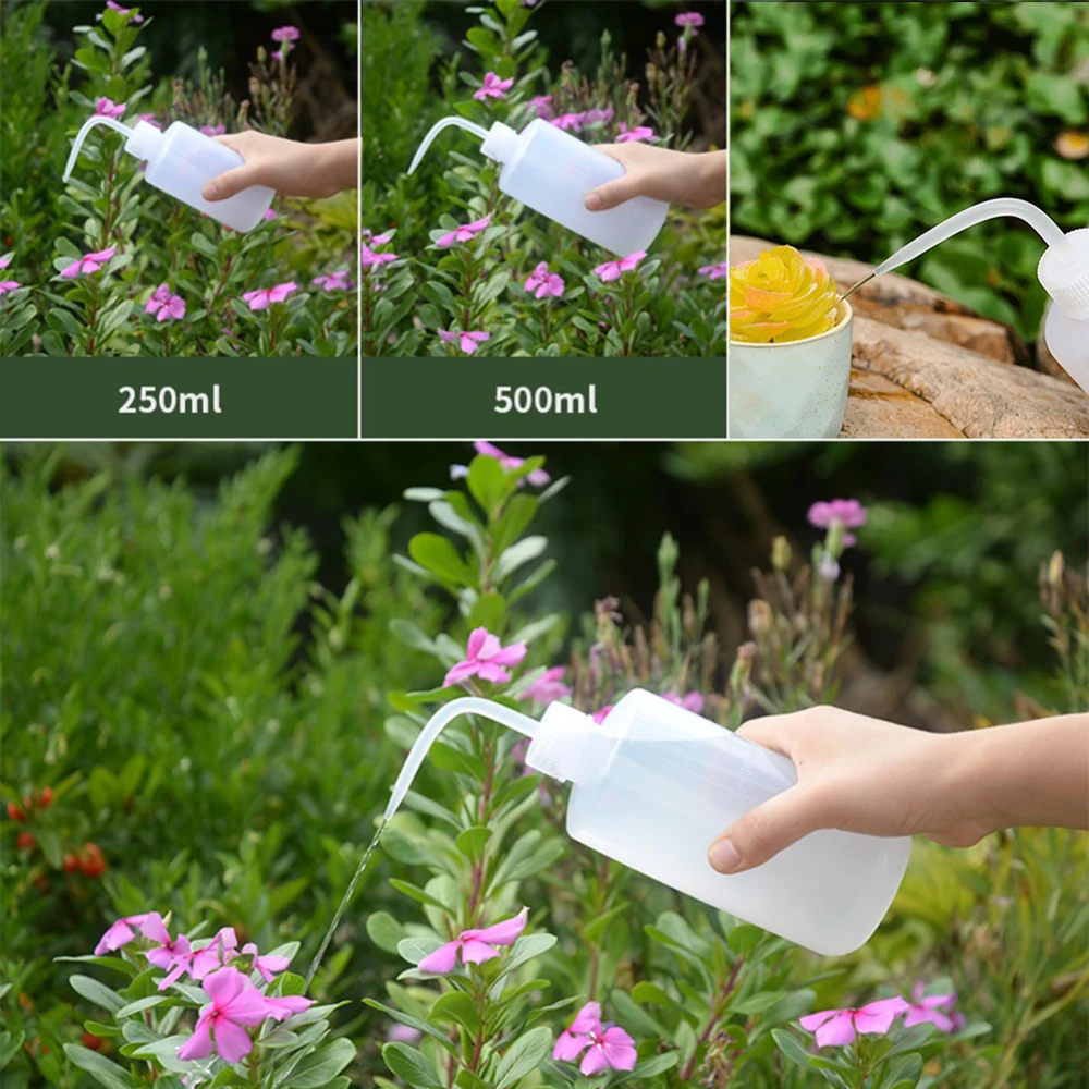 

5 Pcs Plant Flower Watering Bottle Squeeze Bottle with Bend Mouth Watering Can Garden Home Plant Supplies 500/250ML