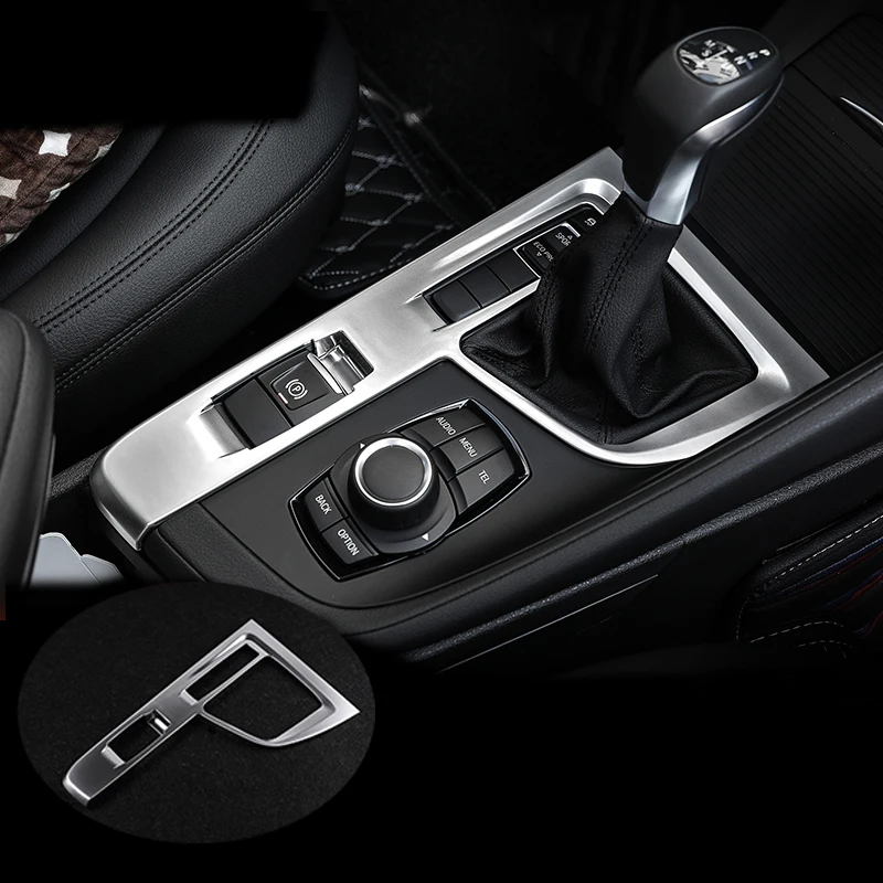

Chrome Car Styling Gear Shift Box Sequins Cover Trim Stall Decoration strip Sticker for BMW X1 F48 Auto Accessories