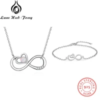 jewelry sets infinity love 925 sterling silver opal necklaces bracelets clear cz cute women wedding jewelry sets lam hub fong