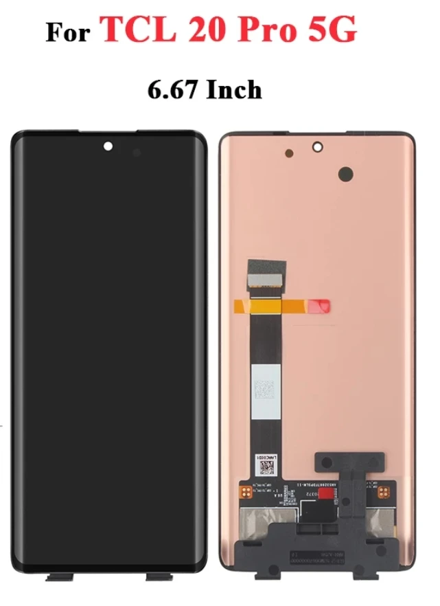 Pantalla LCD AMOLED de repuesto para m&oacute;vil, montaje de digitalizador con pantalla t&aacute;ctil, color negro, Original, para TCL 20 Pro 5G, T810S-1