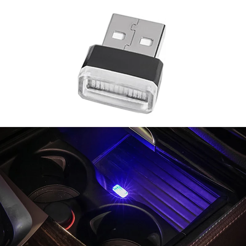 Автомобильный стиль USB атмосфера светодиодный светильник лампа бесплатная