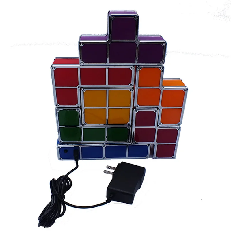 Светодиодный светильник для Тетрис небольшие блоки набор светодиодных ламп