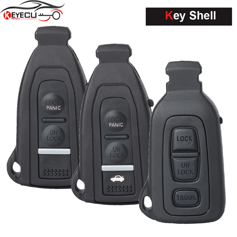 KEYECU 2 Button / 3 Button Replacement Smart Prox Remote Key Shell Case Housing for 2002 2003 2004 2005 2006 Lexus LS430