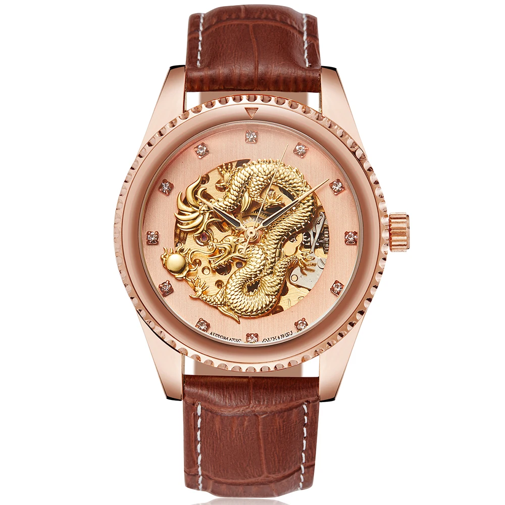 

OUYAWEI Classic Automatic Mechanical Men's Watches Luxury Gold Stainless Steel Fashion Business Men Wristwatches Montre Homme