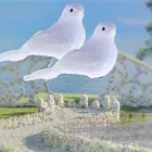 Искусственная белая голубь, пластиковое перо, любовь, мир, голуби, имитация птиц, статуэтки, Искусственные Птицы, миниатюры, имитация птицы, модель