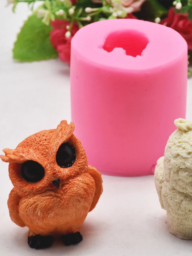 Силиконовая 3D форма в виде совы животного помадки многоразовая для украшения