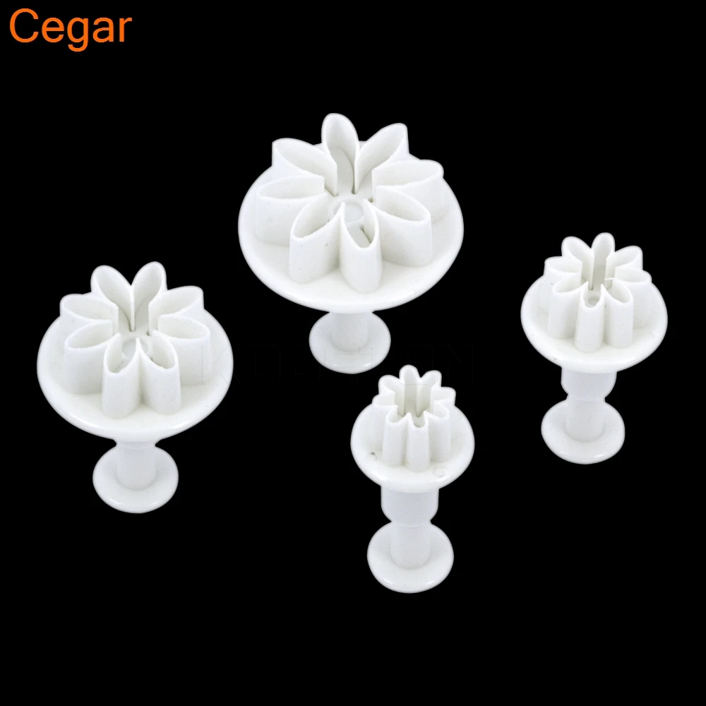 4 шт./компл. форма для маргаритки цветок Подсолнух Плунжер резак конфет печенья
