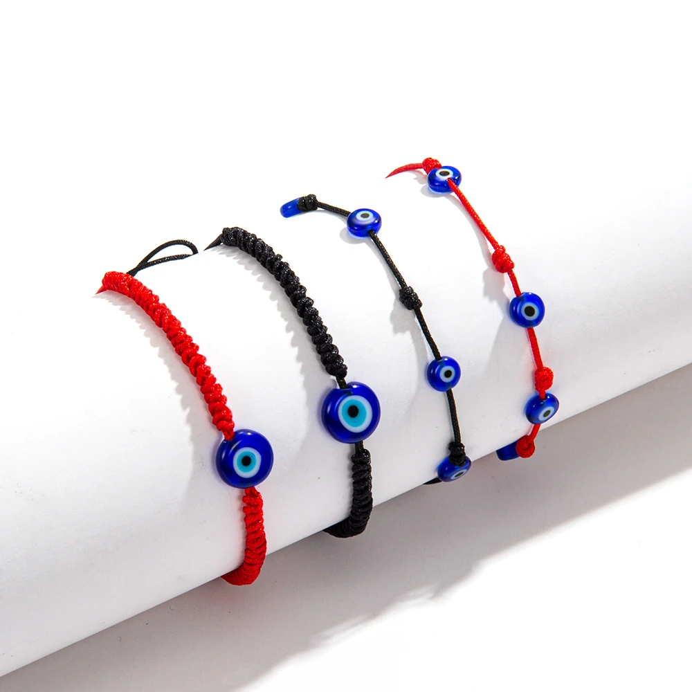 Турецкий Дурной глаз на счастье Красная Нить Браслет для пары модные туфли с