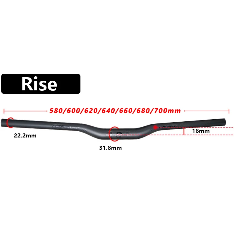 Суперлегкий руль из углеродного волокна TOSEEK 3K для горного велосипеда матовая