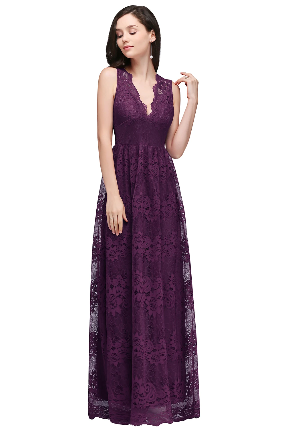Grape Purple Новое поступление, в течение 3 дней, Элегантные Длинные Вечерние Платья, Платья Vestidos de fiesta de noche, официальное вечернее платье CPS615 - Цвет: Grape Purple