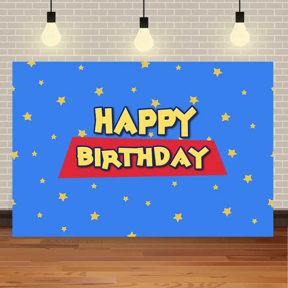 

NeoBack фон для фотосъемки детей в стиле дня рождения с изображением героев мультфильмов звезд голубого неба облаков детской фотосъемки