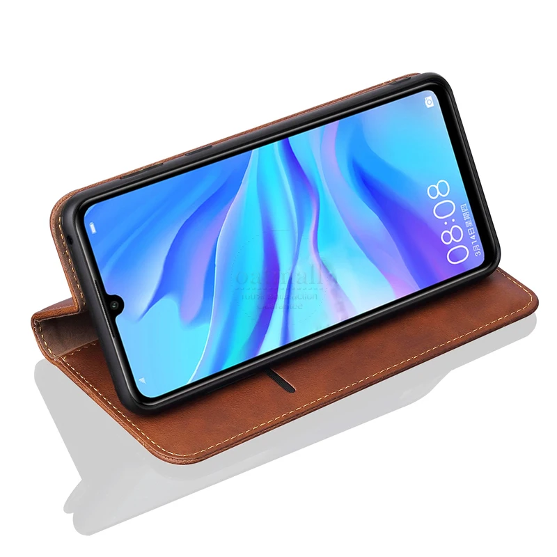 Роскошный тонкий кожаный флип чехол в стиле ретро для Huawei Honor 10i кошелек с