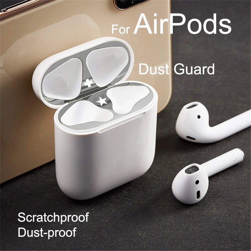 Металлический пылезащитный стикер для Apple AirPods 2 чехол пыленепроницаемый