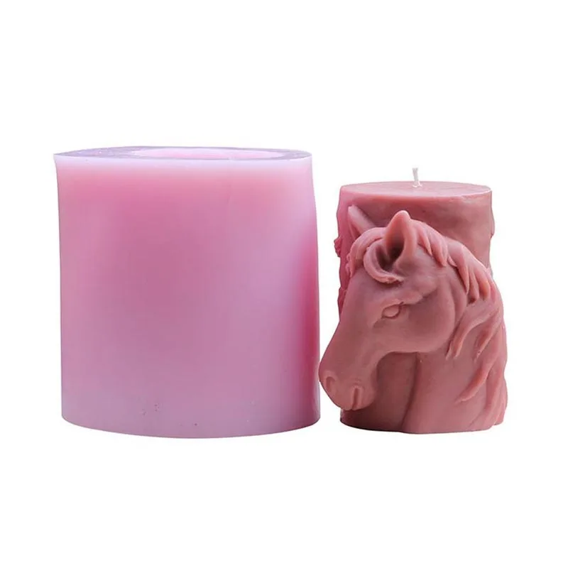 Креативные силиконовые формы для свеч дизайн лошади конский гипсовые Diy