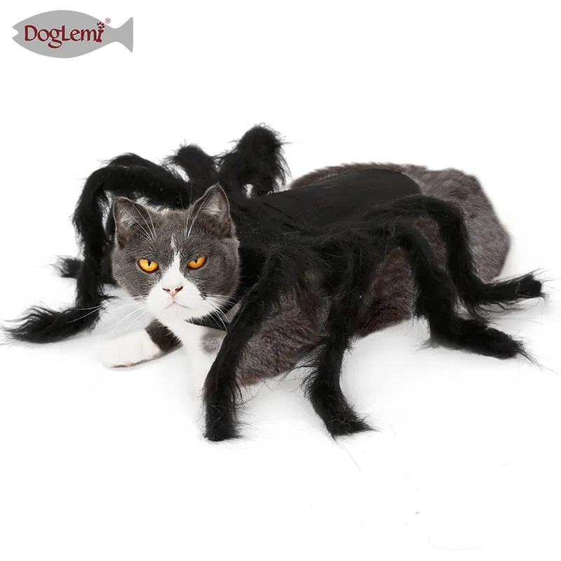 Halloween Pet Spider Clothes Puppy Cat Horror Simulation Plush Costume Party Dress | Vests