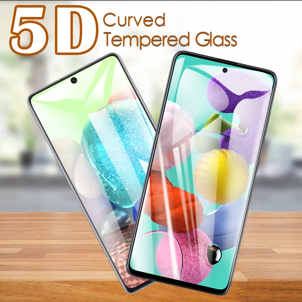 5D закругленный край Полное покрытие закаленное стекло для Samsung Galaxy A01 A11 A21 A21s A31 A41