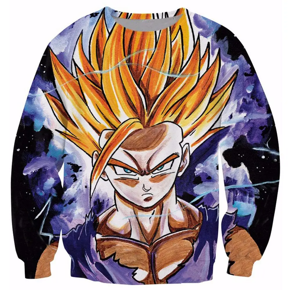 PLstar Cosmos Новая модная Толстовка аниме Dragon Ball Z Kid Goku and Master Roshi 3d принт для мужчин и женщин пуловер с круглым вырезом - Цвет: color as the picture