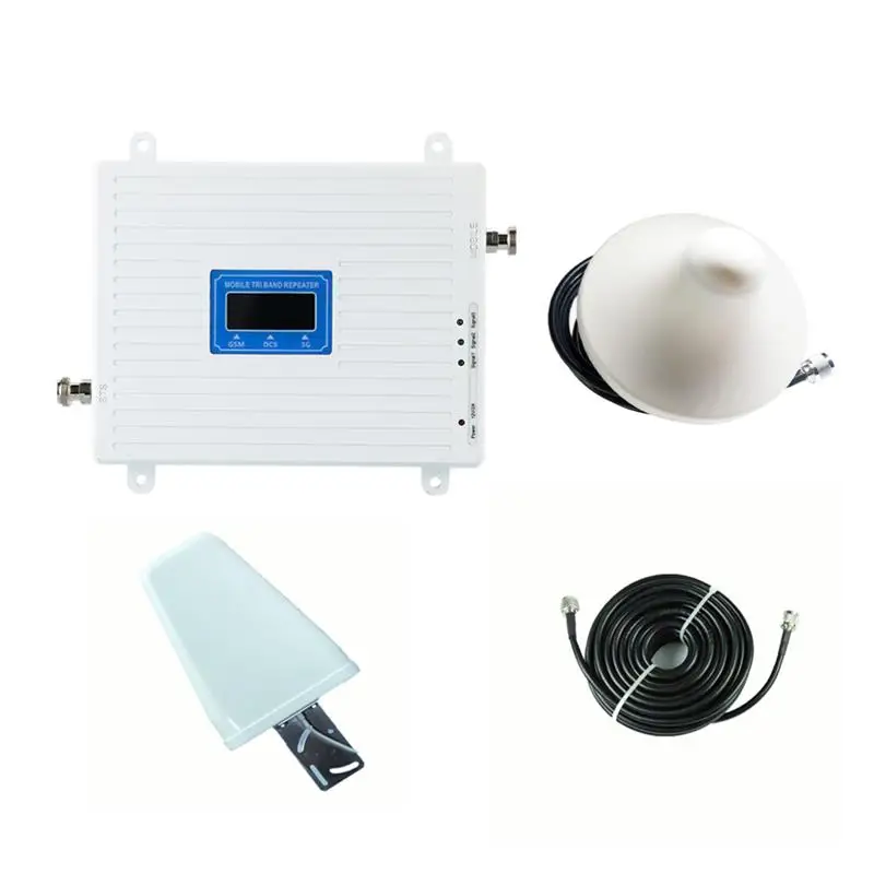 mobile phone signal booster amplifier 4g 5g antenna amplifier 900 1800 2100 tri band signal booster cellular cellphone repeater free global shipping