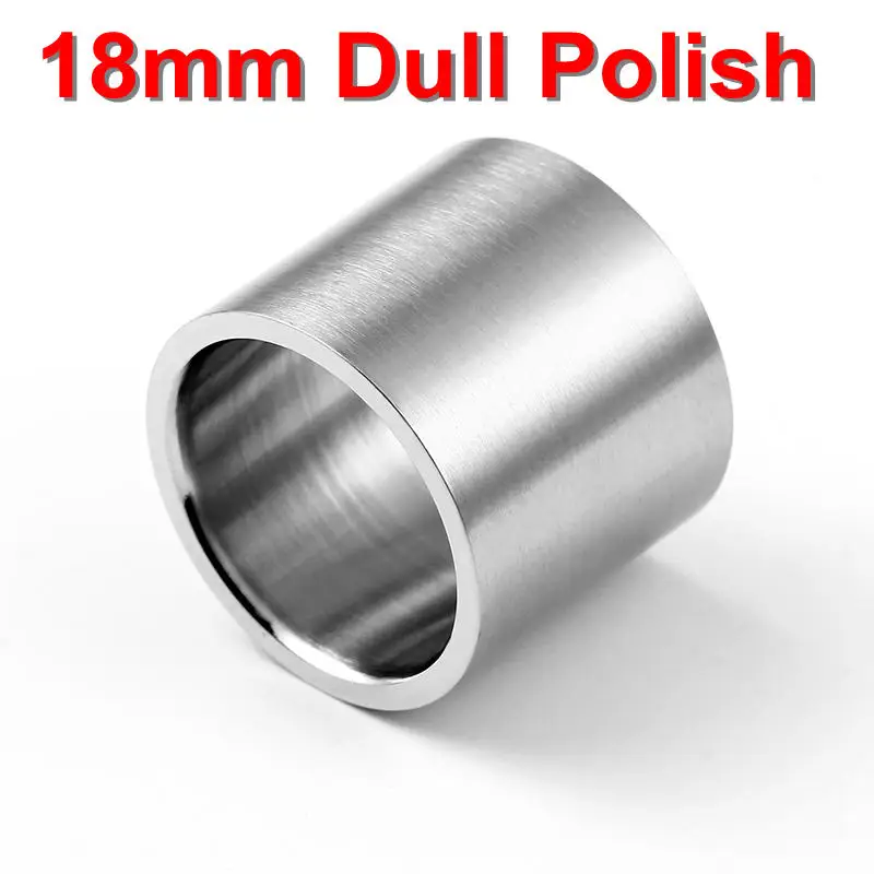 18 мм тусклый черный титан кольцо для мужчин - Цвет основного камня: 18mm Dull Silver