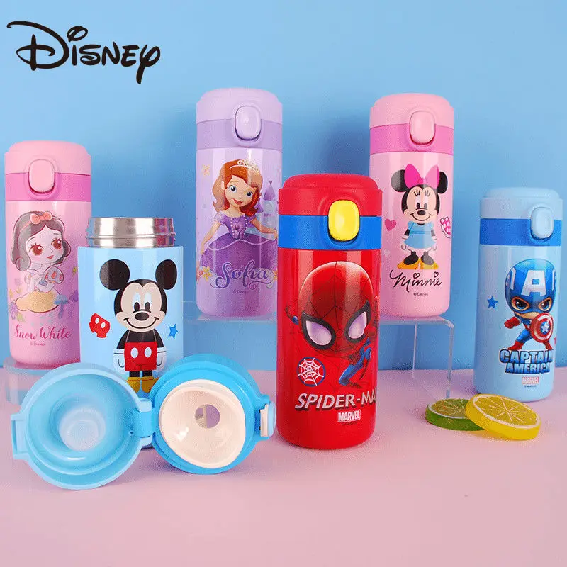 

Детский термос Disney, кружка из нержавеющей стали с мультяшным рисунком для мальчиков и девочек, детский чайник