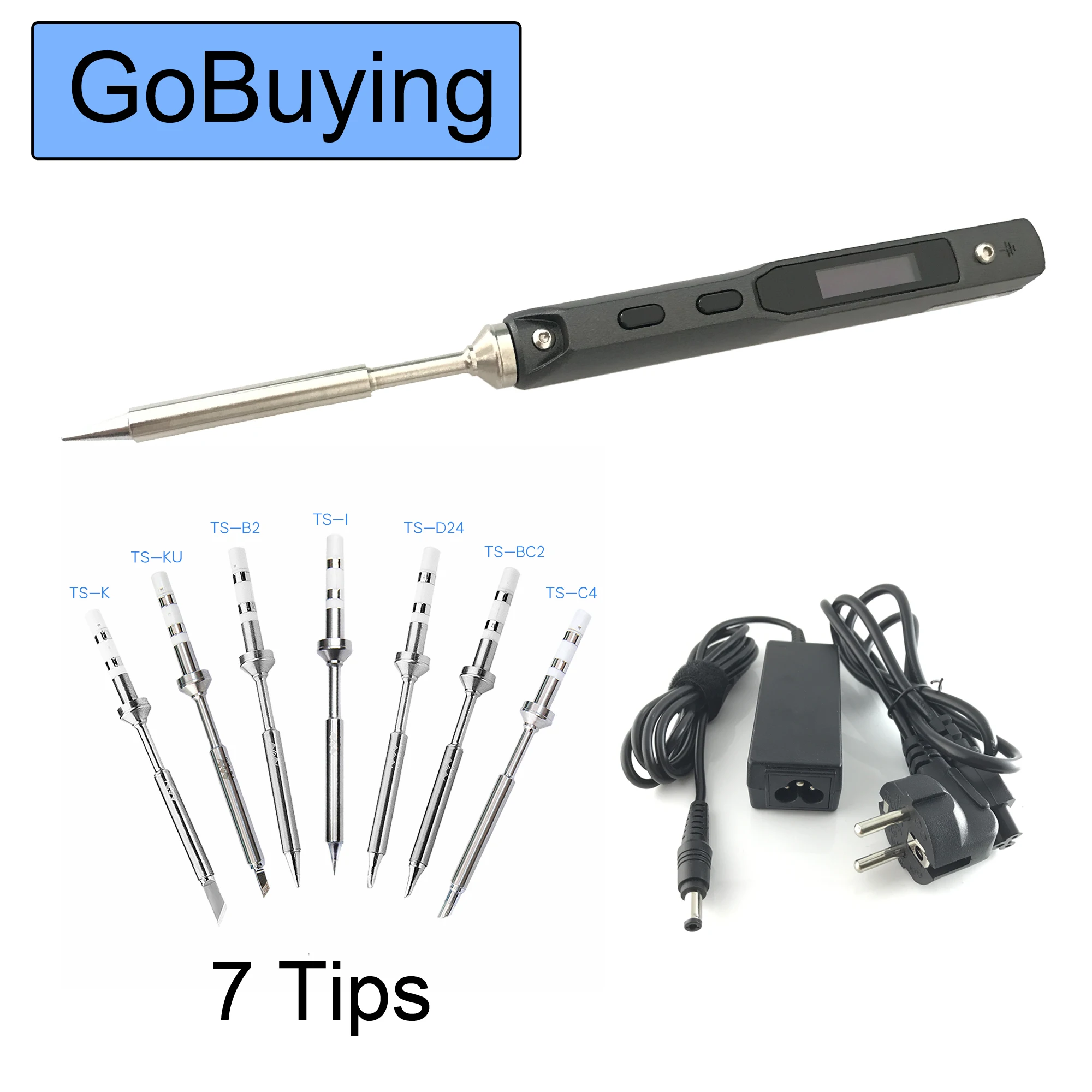 Комплект портативной паяльной станции Mini TS100 7 наконечников оригинальный