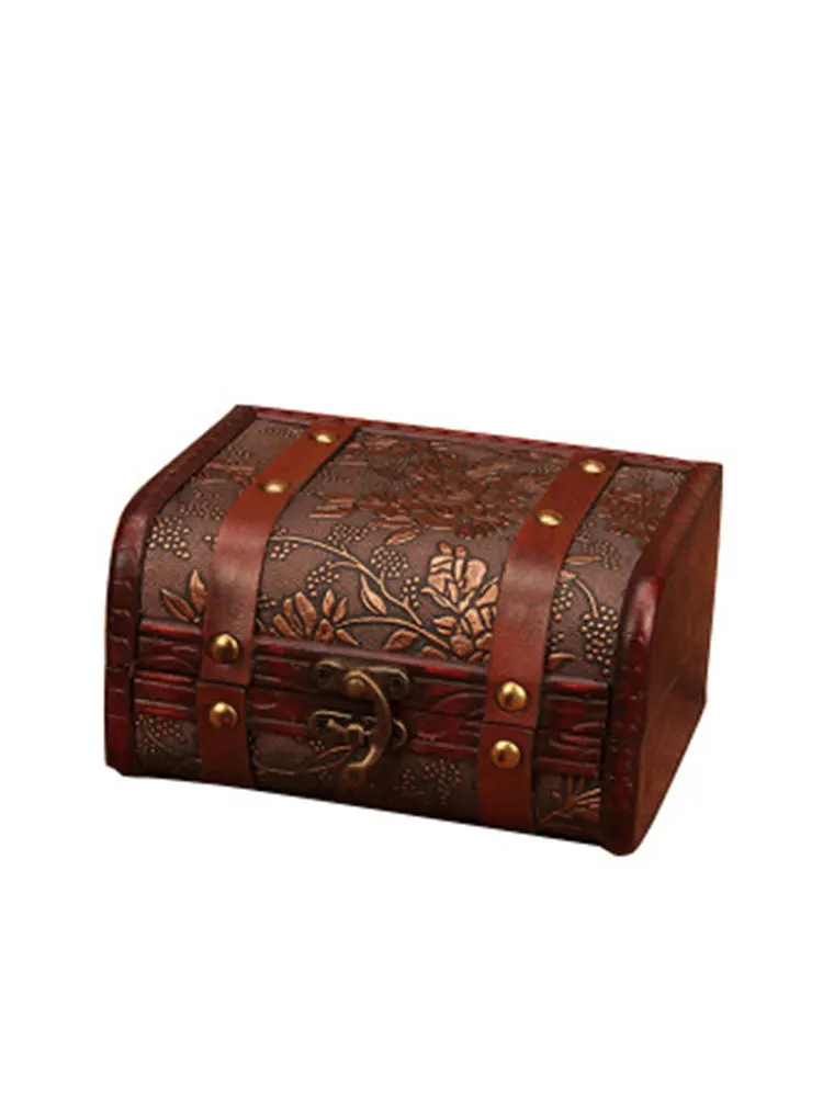 Винтажный Деревянный чехол ручной работы с металлическим замком для хранения