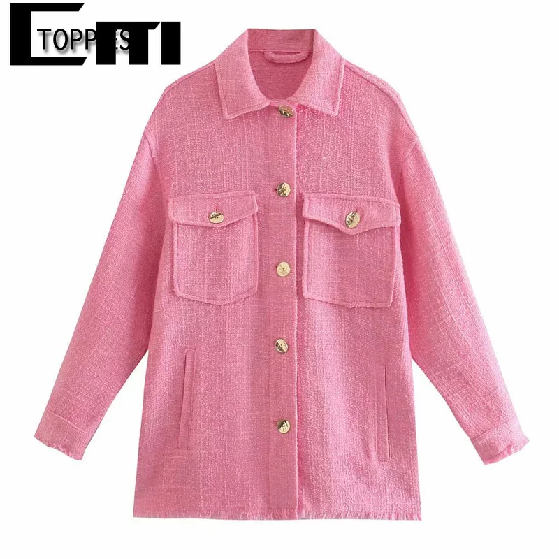 

Женская твидовая куртка на пуговицах с карманами спереди и отложным воротником