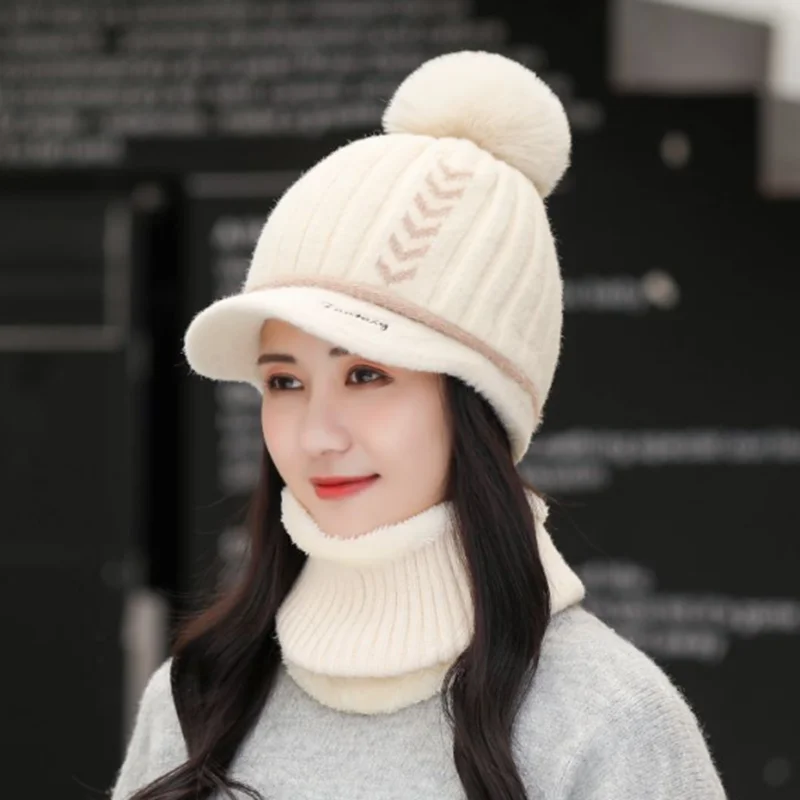 Зимняя шапка женские облегающие шапки толстые теплые шапочки зимняя вязаная