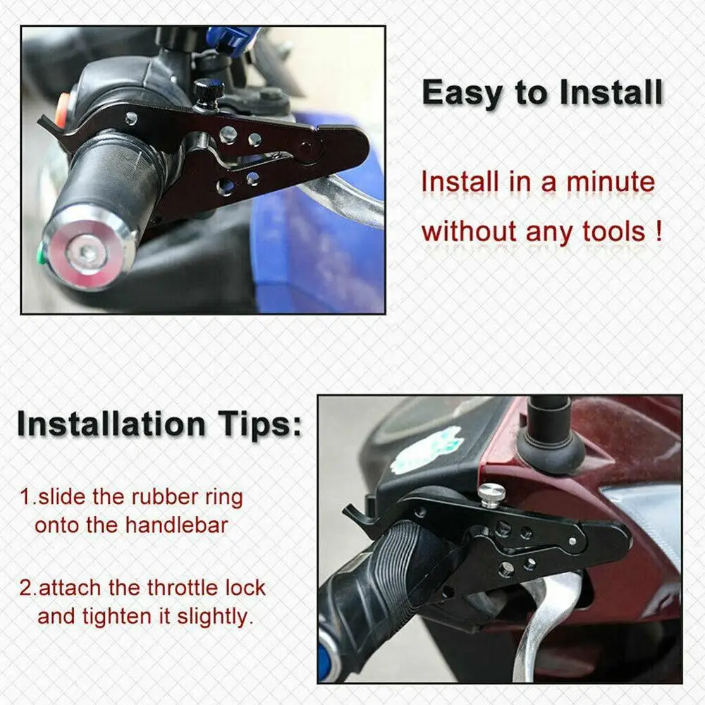 

New High Quality Universal Motorcycle Cruise Control Throttle Lock Assist Retainer Relieve Stress Durable Grip Black