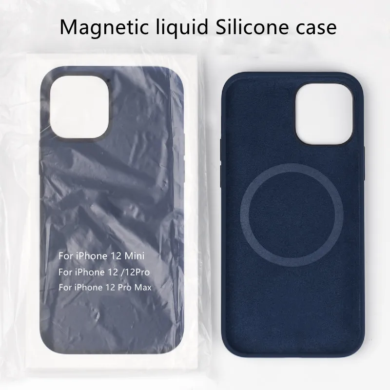 

Animation Liquid silicone Case IPhone 12 Pro Max Magnetic Luxury Silicone Cover iPhone 12 Pro 12 Mini Magsafing Case