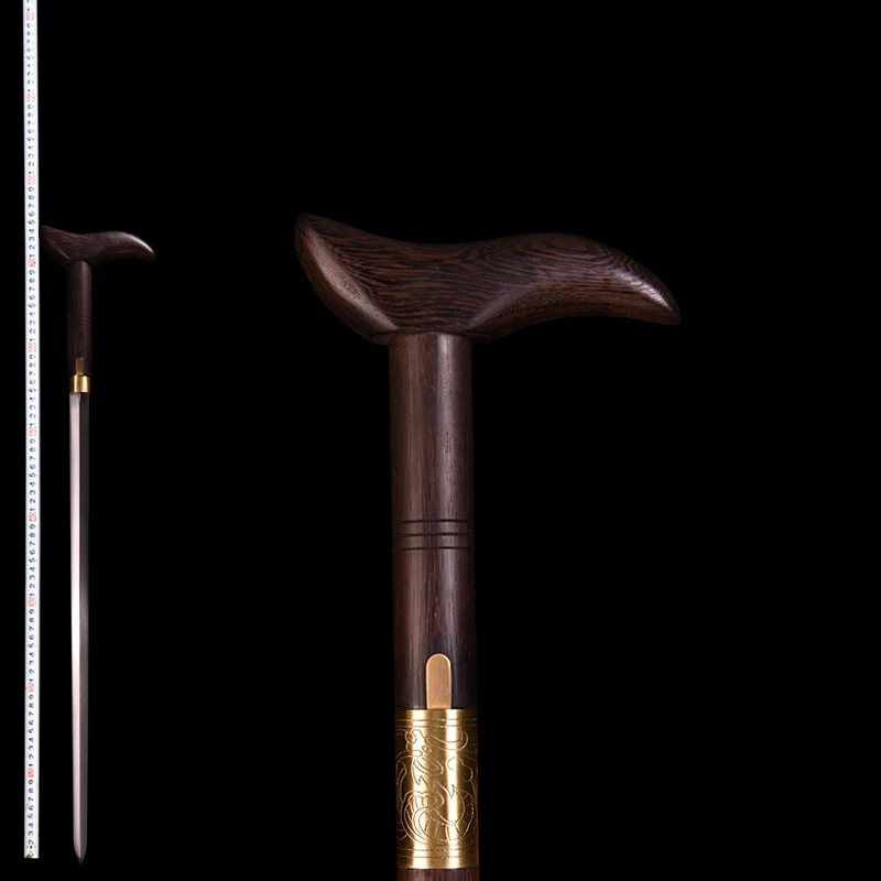 Bast&oacute;n plegable de acero de palisandro para ancianos, 93cm, 0,9 kg, calidad de primera clase, regalo de Boutique, exquisita colecci&oacute;n de artesan&iacute;as-0