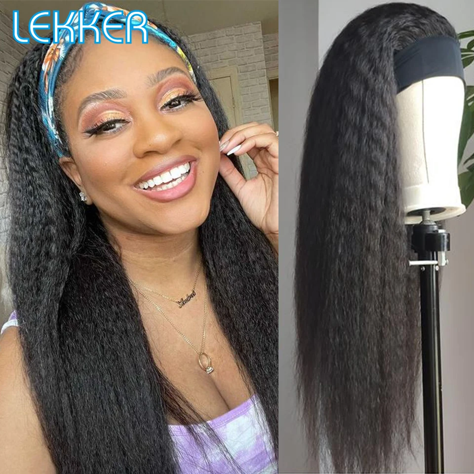 

Lekker кудрявые прямые лента для волос человеческих волос парик для афроамериканцев Для женщин бразильский Реми волос натуральный яки бескле...