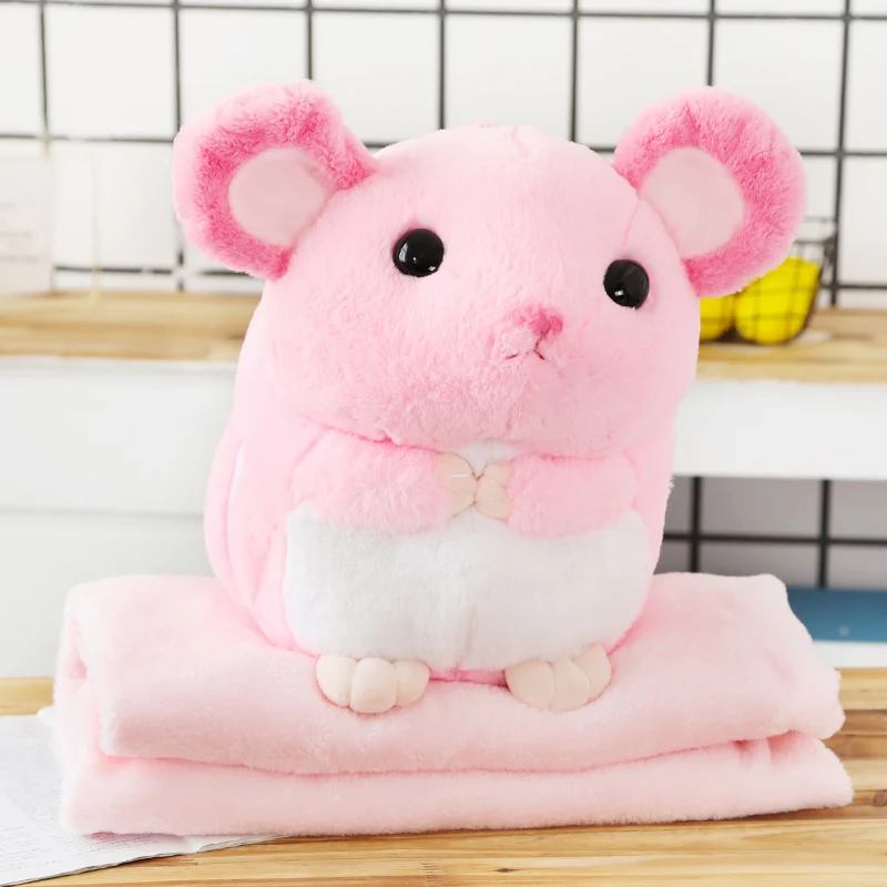 40 см Kawaii кукла мышка Подушка Одеяло мягкие теплые мыши плюшевые игрушки хомяк