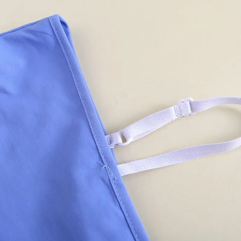 Женская Офисная простая фальшивая рубашка с воротником контрастного синего и