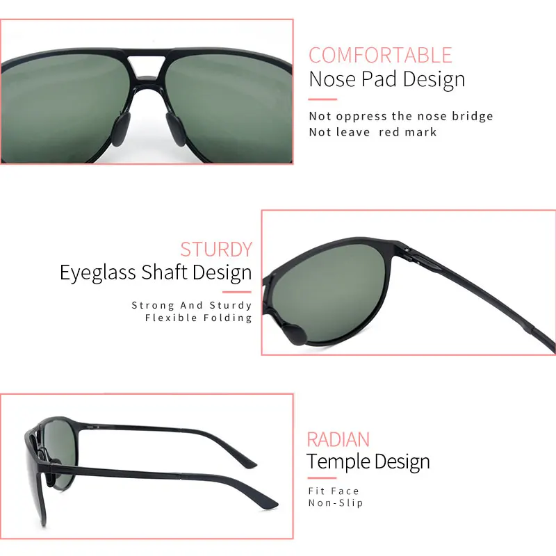 

LUCIDIE 2021 Classic Sunglasses Men Frog Mirror Glasses Aluminum Frame Women Travel Shopping Eyeglasses UV400 Eyewear Polarized