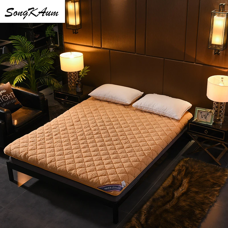 Высококачественный матрас SongKAum из овечьей шерсти однотонный утолщенный теплый