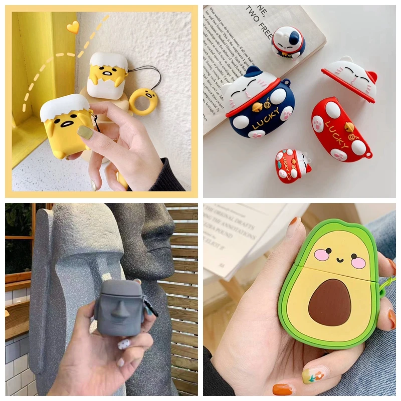 Для AirPods Pro Чехол 3D Милый Забавный инопланетянин кавайный мультяшный чехол для наушников для AirPods 3 Мягкий защитный чехол с крючок карабина