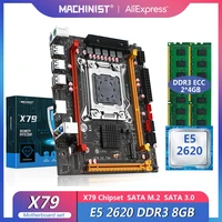 machinist x79 motherboard lga 2011 set kit with intel xeon e5 2620 processor 8g24g ddr3 ram mini itx mainboard sata m 2 2 73a