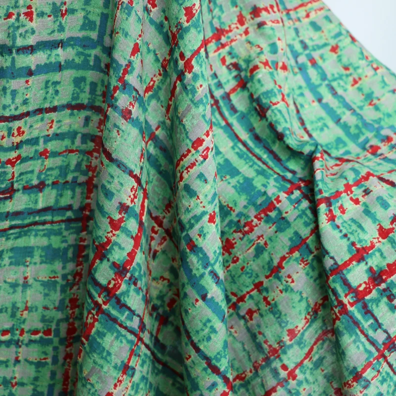 100*145 см зеленая Геометрическая хлопковая ткань мягкая детская одежда материал