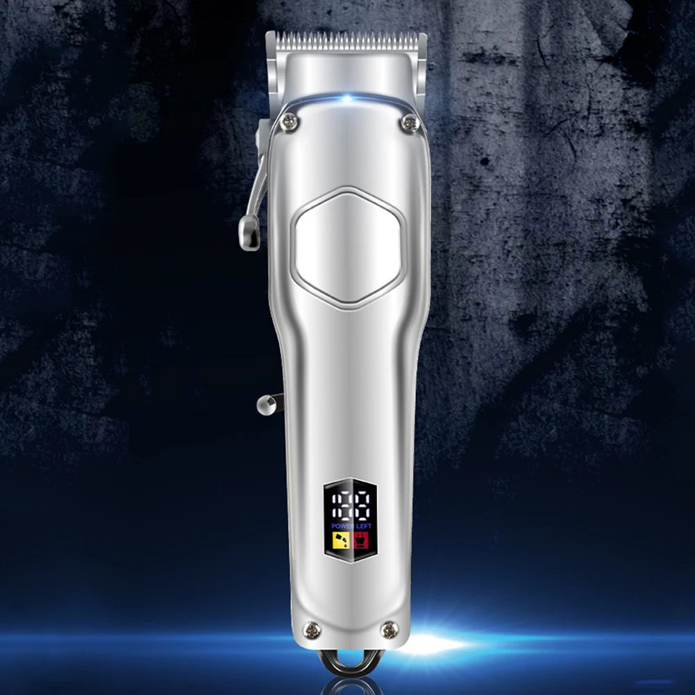 

LED LCD Digital Display Professional Electric Hair Clipper Metal Barber Machine Haircut Machine Barber Edge Pivot Motor