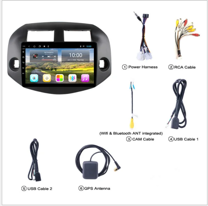 ChoGath четырехъядерный Android 9 0 автомобильный радиоприемник GPS-навигация для Toyota Rav4