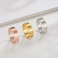 couple rings women men hollow cross personality punk finger titanium steel ring engagement wedding party jewelry gift