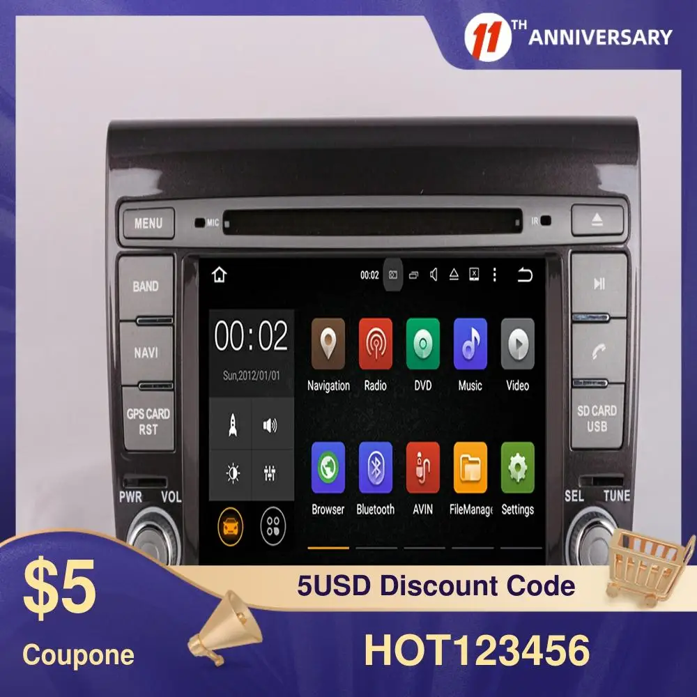 

Android 10 Wireless Carplay For Fiat Bravo 2006+ Car DVD Player GPS Navigation Multimedia Player Auto Stereo Radio Tape Recorder