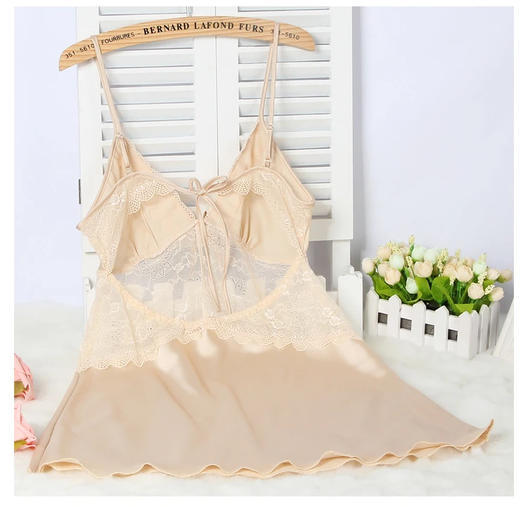 Женская сексуальная шелковая атласная ночная рубашка без рукавов Ночная сорочка