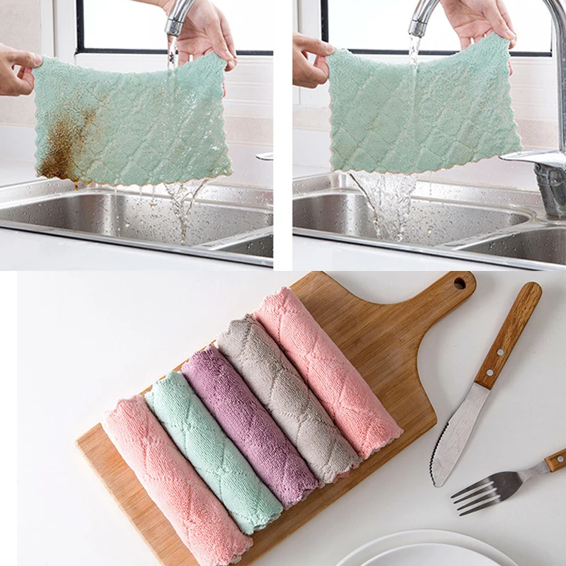 1/10 шт. супервпитывающая ткань из микрофибры для кухонных блюд|Чистящие салфетки|